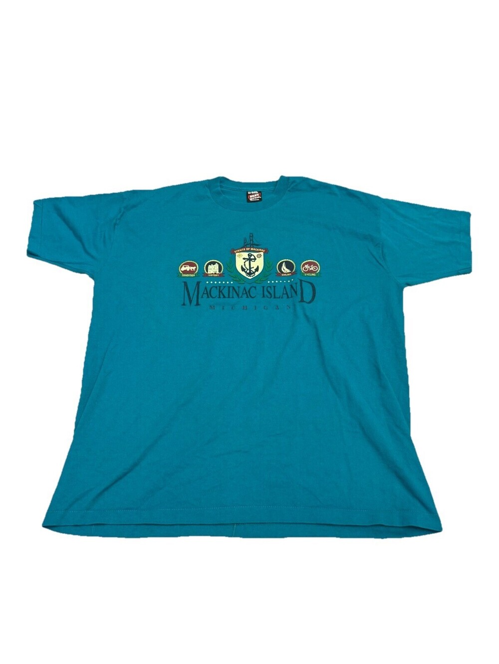 Vintage 90s Turquoise Mackinac Island Tourist T-Shirt, XXL Single Stitch